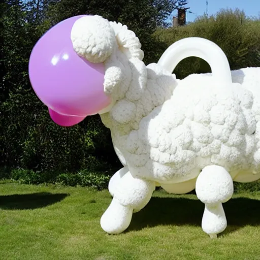 Image similar to a sheep made of balloons by jeff koons