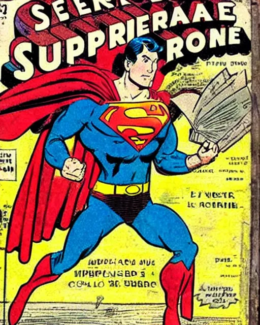 Prompt: a superman comic book cover from the 1 7 0 0 s