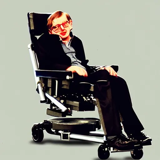 Image similar to steven hawking flying in the sky