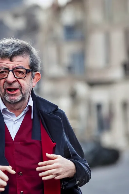 Prompt: Jean-Luc Mélenchon in Joker (2019), 4k