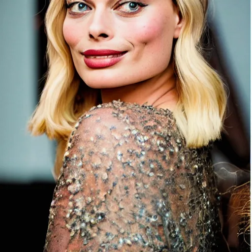 Image similar to a beautiful medium - shot of margot robbie, harley queen, beautiful natural backlight, bokeh, by terry richardson