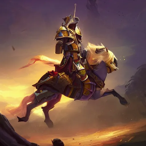 Image similar to a knight riding a horse, yellow theme, bright art masterpiece artstation. 8 k, sharp high quality artwork in style of jose daniel cabrera pena and greg rutkowski, concept art by tooth wu, blizzard warcraft artwork, hearthstone card game artwork, horse rider