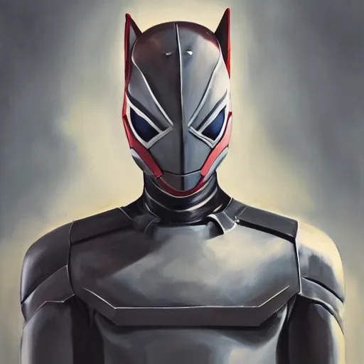 Image similar to greg manchess portrait painting of armored spiderman ultraman grey fox from metal gear cyborg gay japanese - american hybrid as overwatch character, medium shot, asymmetrical, profile picture, organic painting, sunny day, matte painting, bold shapes, hard edges, street art, trending on artstation, by huang guangjian and ail elvgren and sachin teng