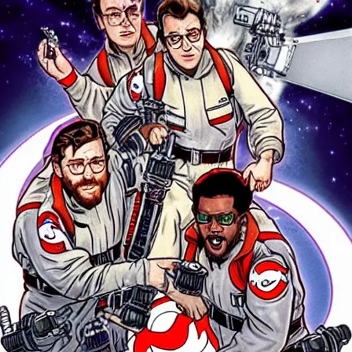 Prompt: the ghostbusters capturing the spirit of obi wan kenobi