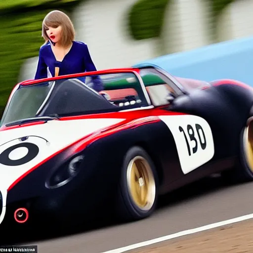 Taylor swift races a car in Goodwood festival of