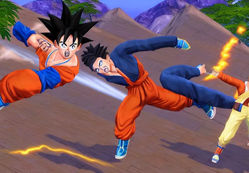 Image similar to A screenshot of Goku in The Sims 3.