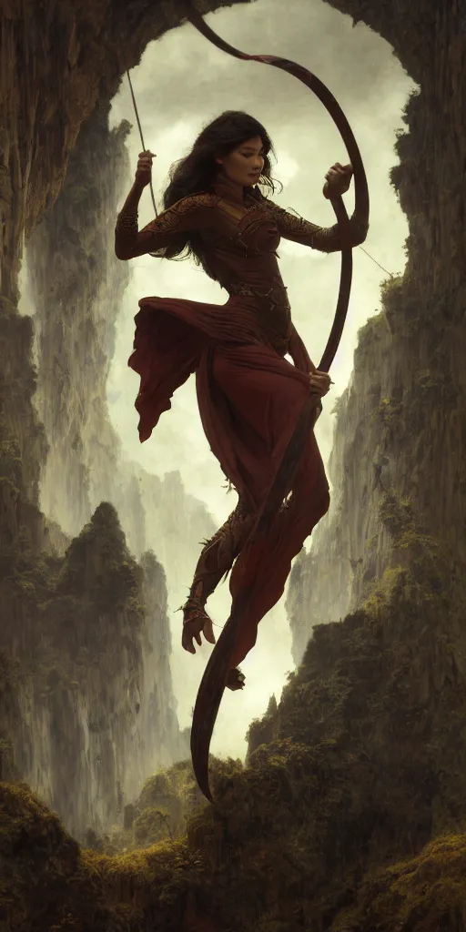 Prompt: gemma chan, beautiful passionate exotic lyra hoop dancer, dungeons and dragons, masterpiece by edgar maxence and ross tran and michael whelan, frank frazetta, gustav dore, 8 k, octane render, castle wall