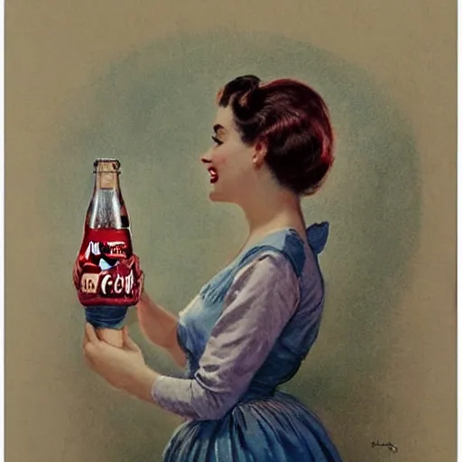 Image similar to ( ( ( ( ( 1 9 5 0 s coca cola ad. muted colors. ) ) ) ) ) by jean - baptiste monge!!!!!!!!!!!!!!!!!!!!!!!!!!!