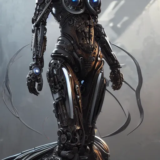 Image similar to evil faceless cyborg android queen, ultra realistic, concept art, intricate details, serious, highly detailed, photorealistic, octane render, 8 k, unreal engine, art by todd mcfarlane and artgerm and greg rutkowski and alphonse mucha