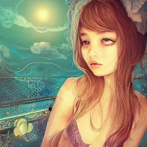 Prompt: sweet dreams ai selfie, trending on artstation, highly detailed, illustrated