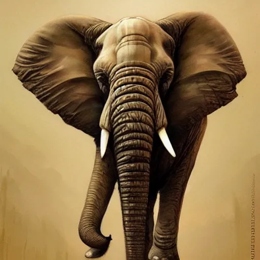 Prompt: a beautiful digital artwork of an elephant by esao andrews and peter mohrbacher. trending on artstation