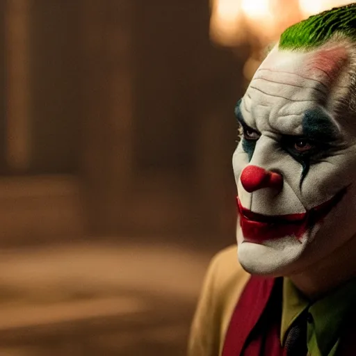 Image similar to film still of Denzel Washington as joker in the new Joker movie