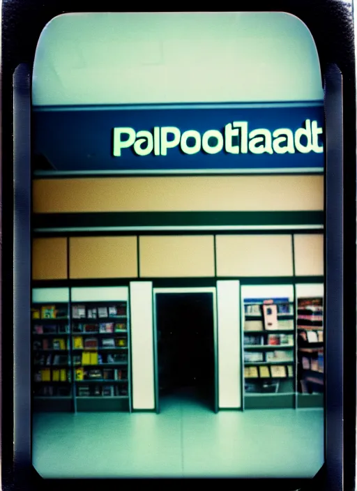 Prompt: polaroid photograph of the inside of an empty blockbuster store, liminal space, lonely, mannequins, black mold, cinematic, 3 5 mm, raw, unedited, 4 k, hd, the fifth element