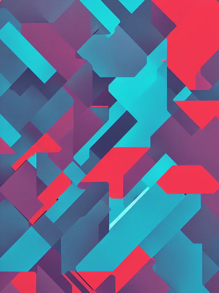 Prompt: stunning minimalist abstract hd phone wallpaper, cyberpunk color palette, geometric, trending on behance, award-winning wallpaper