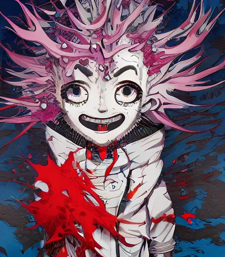 Image similar to Tim Burtons style Kimetsu no Yaiba by Alex Pardee and Nekro and Petros Afshar, and James McDermott,unstirred paint, vivid color, cgsociety 4K