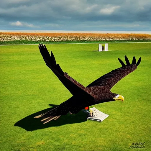 Prompt: “eagle flying over Normandy American Cemetery and Memorial, cinematic, 4k, digital art, award winning”