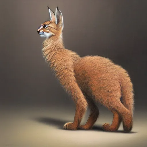 Prompt: intricate drawing of a cute fluffy caracal, cambodian fashion, cyberpunk ornaments, thin strands, porcelain skin, greg rutkowski, james gurney, john berkey, hyperrealistic, backlit