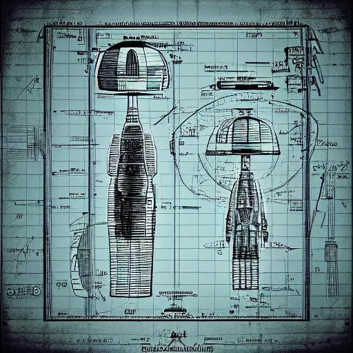 Image similar to time machine blueprints by aliens