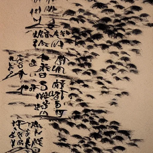 Prompt: Todo list looking like a scroll with some marks. Masterpiece sumi-e painting. beautiful detail, post-processing