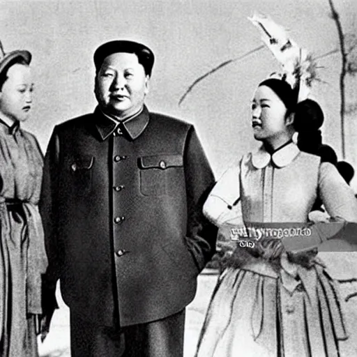 Image similar to chairman mao has a guest role in wizard of oz, movie still, realistic, sharp focus, 8 k high definition, insanely detailed, intricate, elegant