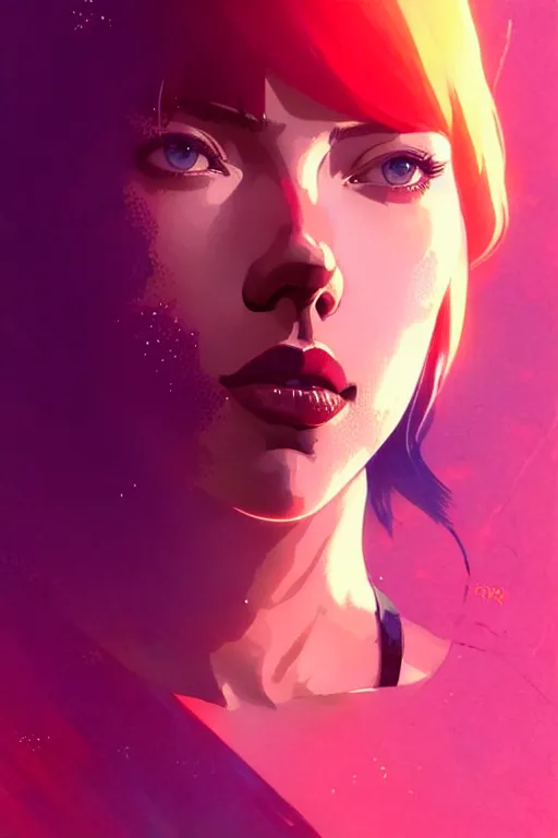 Image similar to a ultradetailed beautiful panting of scarlett johansson as motoko kusanagi, by conrad roset, greg rutkowski and makoto shinkai, trending on artstation