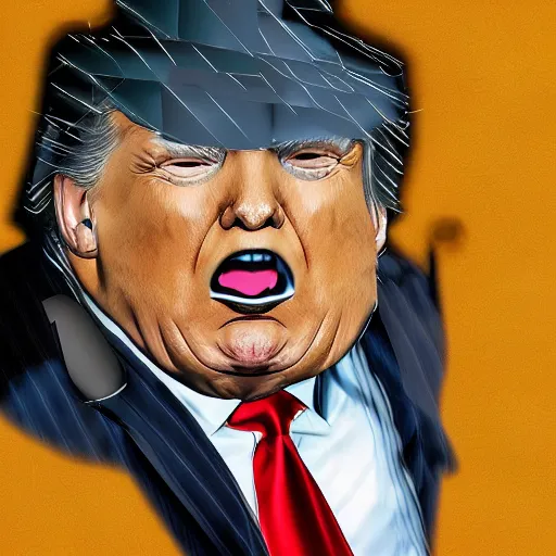 Prompt: donald trump in the form of a fat pig, highly detailed digital art, photorealistic