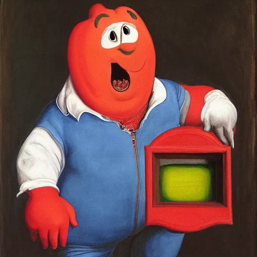 Image similar to a painting of the Kool-Aid Man mascot by Agnolo Bronzino