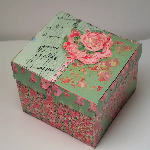 Image similar to vintage craft paper gift box, old school