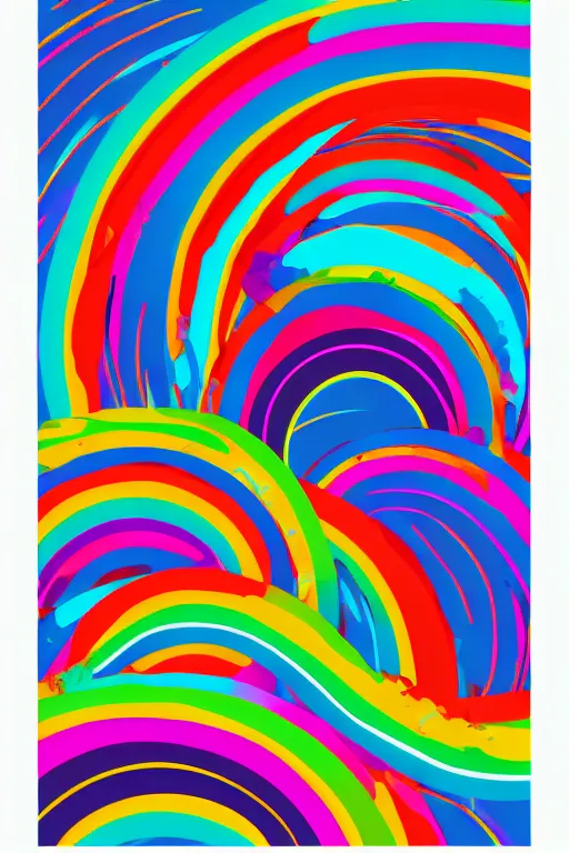 Prompt: minimalist boho style art of a colorful rainbow, illustration, vector art