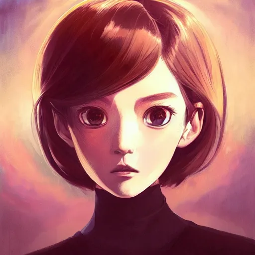 Image similar to A potrait of an alien with big and cute eyes, fine-face, realistic shaded perfect face, fine details. Night setting. Very anime style. Realistic shaded lighting poster by Ilya Kuvshinov katsuhiro, magali villeneuve, artgerm, Jeremy Lipkin and Michael Garmash, Rob Rey and Kentarõ Miura style, trending on art station