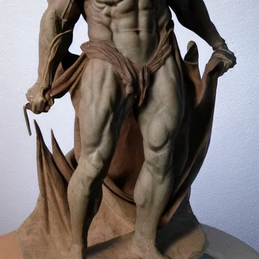 Image similar to marble statue of darth maul, muscular man, star wars, old greek, sculpture, highly detailled