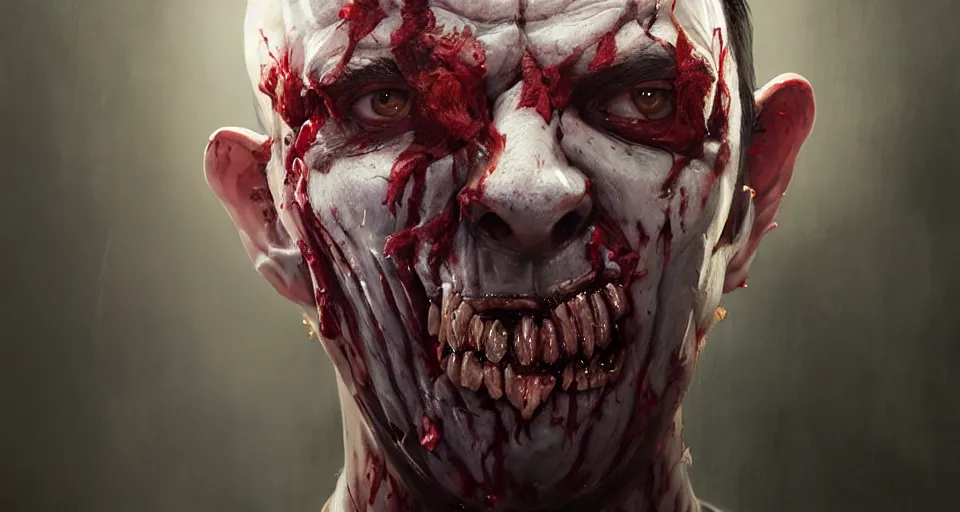 Image similar to highly detailed portrait butcher zombie in gta v, old butchery interior, stephen bliss, unreal engine, fantasy art by greg rutkowski, loish, rhads, ferdinand knab, makoto shinkai and lois van baarle, ilya kuvshinov, rossdraws, tom bagshaw, global illumination, radiant light, detailed and intricate environment