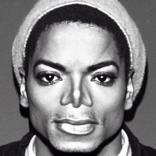 Image similar to closeup michael jackson mugshot