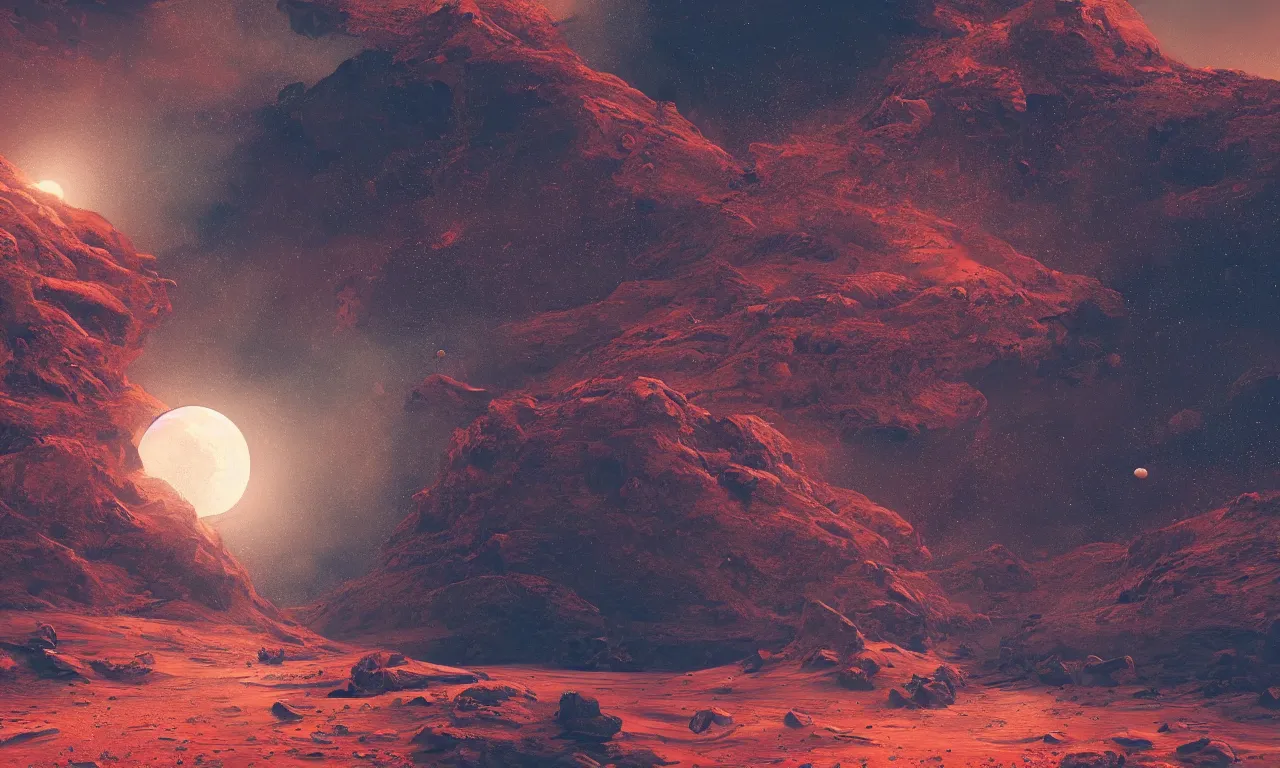 Image similar to mars and moon ground by alena aenami artworks in 4 k