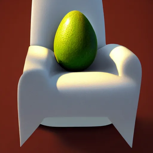 Image similar to an armchair in the shape of an avocado cinematic lightning 4k award winning artstation