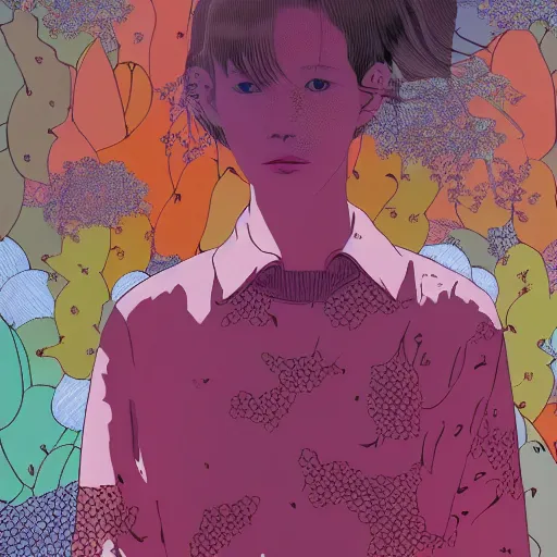 Image similar to a portrait of a girl by inio asano, beeple and james jean, chiho aoshima color scheme