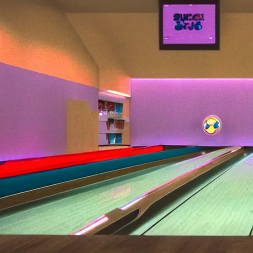 Prompt: sicko mode bowling alley animation