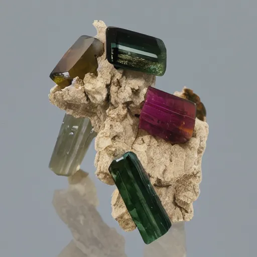 Prompt: tourmaline on quartz mindat