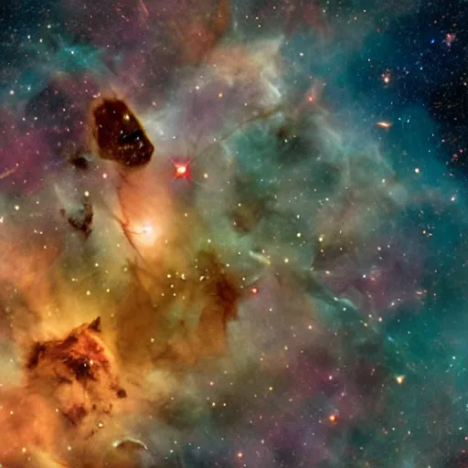 Prompt: James webb space telescope image of the Carina Nebula