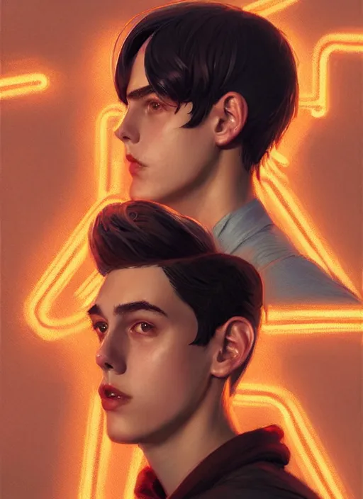 Image similar to portrait of teenage jughead jones, devouring hamburgers, intricate, elegant, glowing lights, highly detailed, digital painting, artstation, concept art, smooth, sharp focus, illustration, art by wlop, mars ravelo and greg rutkowski