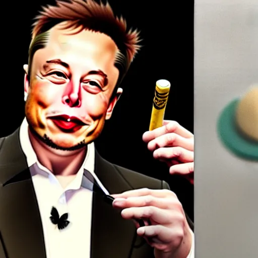 Image similar to elon musk smoking weed