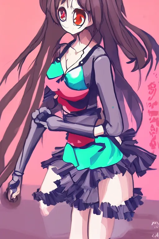 Prompt: Anime nuclear warhead waifu with tutu in the style of Artstation