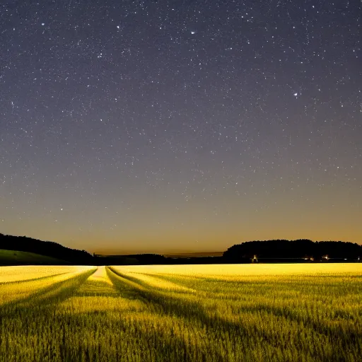 Image similar to a Midjourney generation of a field at night