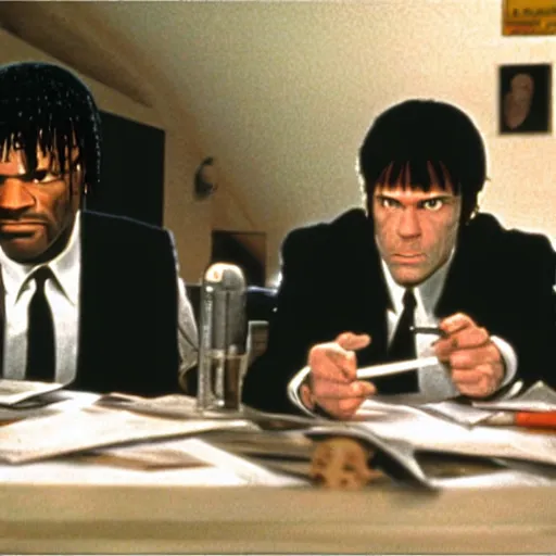 Prompt: A photo of the storyboard from Pulp Fiction