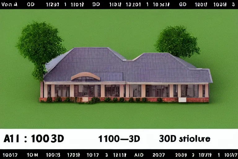 Prompt: a 1 0 0 x 1 0 0 x 1 0 0 pixel 3 d rendered house