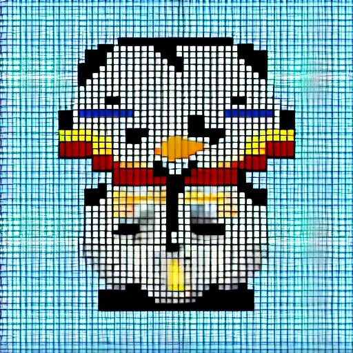 Prompt: penguin pixel art
