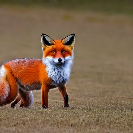 Prompt: A cross eyed fox obviously drunk on power.