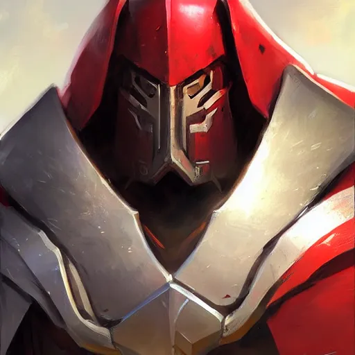 Prompt: greg manchess portrait painting of armored overlord momon with red cloak as overwatch character, medium shot, asymmetrical, profile picture, organic painting, sunny day, matte painting, bold shapes, hard edges, street art, trending on artstation, by huang guangjian and gil elvgren and sachin teng