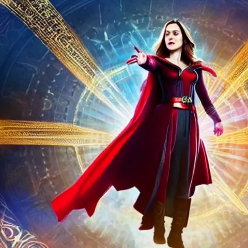 Image similar to A still of Katie McGrath as Scarlet Witch in Doctor Strange and the Multiverse of Madness (2022)