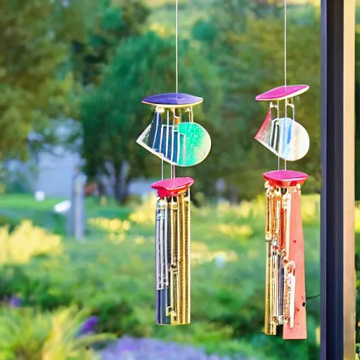 Prompt: ornamental wind chimes, professional photography